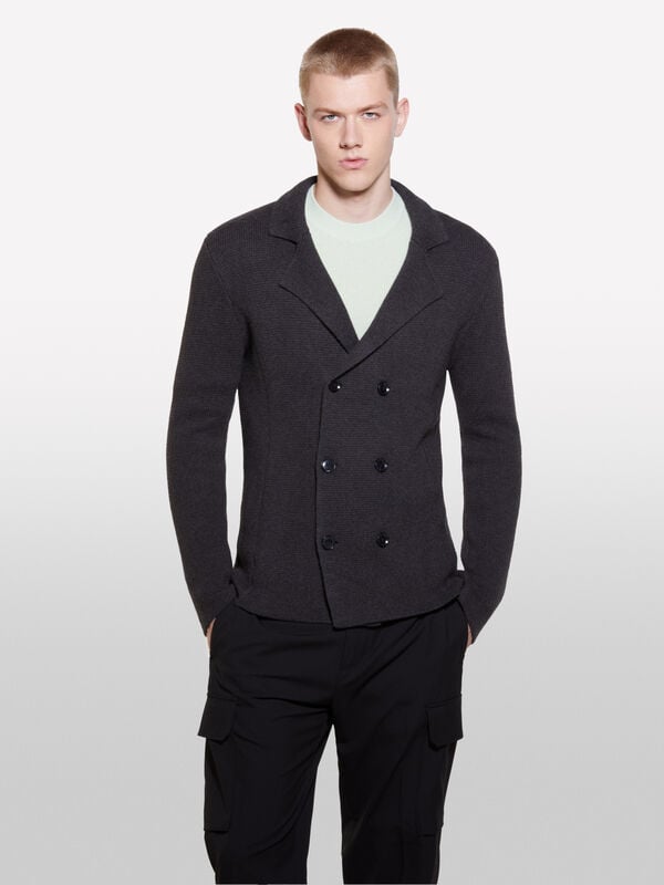 Blazer trespassado de malha - blazers para homem | Sisley