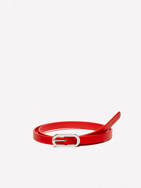 Cinto fino vermelho - cintos para mulher | Sisley
