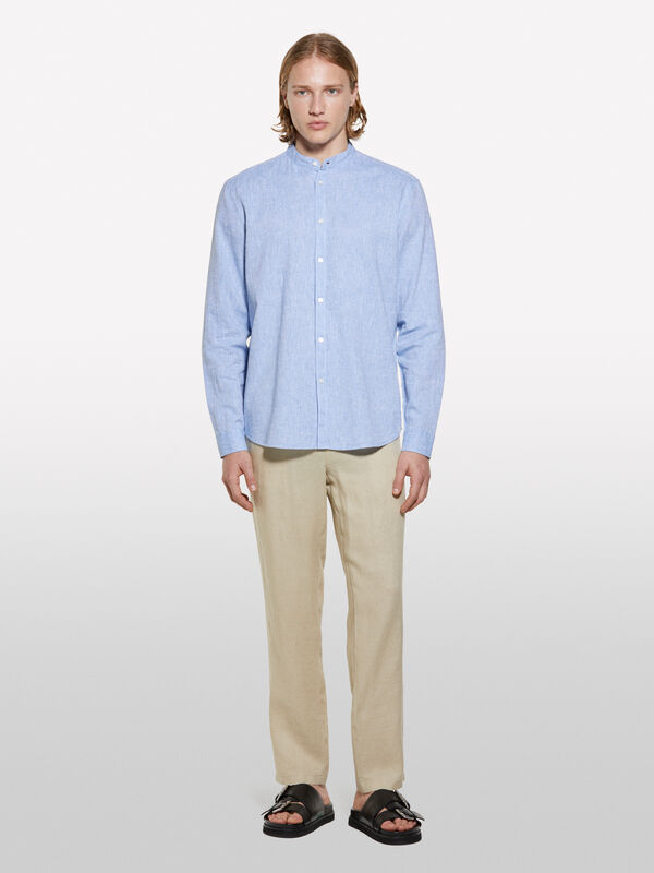 Camisa estilo coreano azul-claro - camisas regular para homem | Sisley