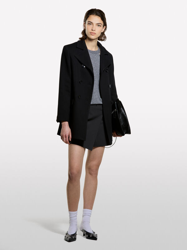 Saia-calça preta - minissaias mulher | Sisley