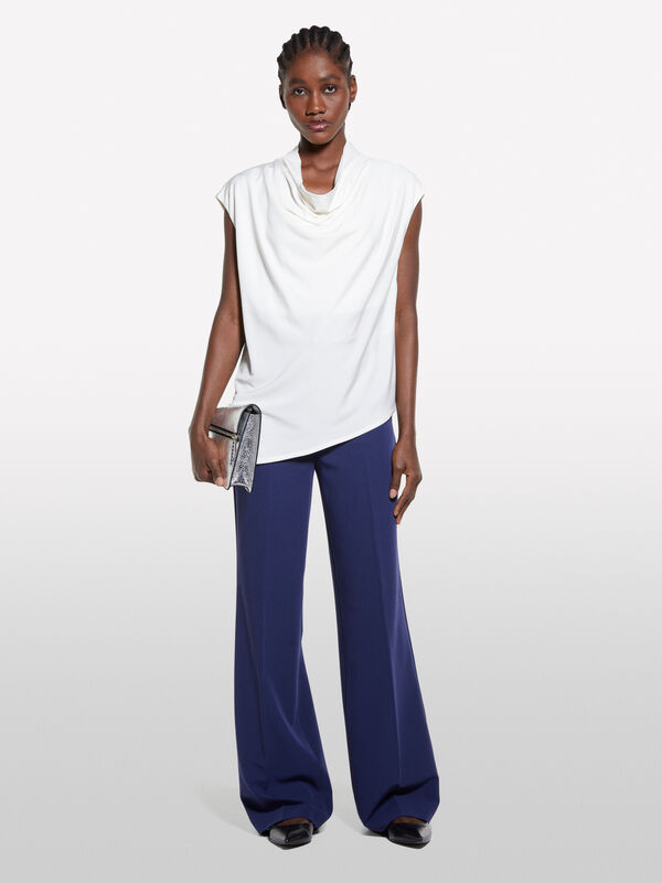 Top branco nata drapeado - blusas para mulher | Sisley