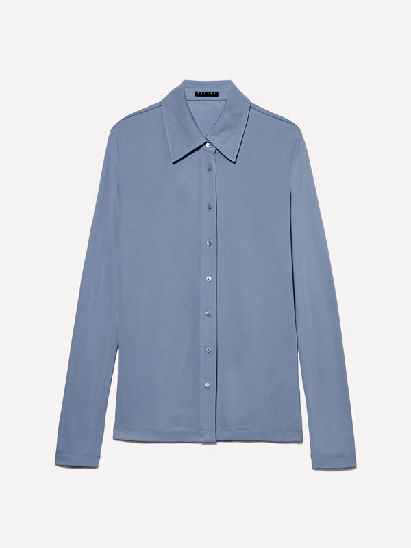 Camisa cinzenta slim fit - camisas para mulher | Sisley