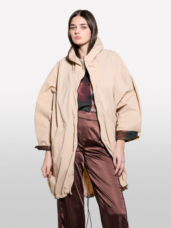 Capa over com capuz - ponchos, capas para mulher | Sisley