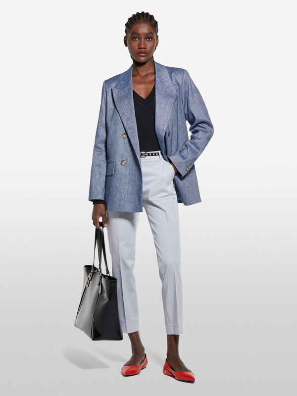 Calças cinza-claro - calças chinos para mulher | Sisley