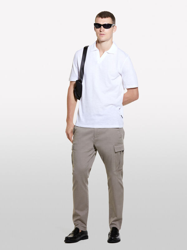 Polo branco 100% algodão - polos para homem | Sisley