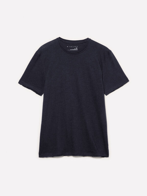 T-shirt de manga curta slim fit azul-escuro T-shirt de manga curta slim fit azul-escuro - t-shirt de manga curta para homem | Sisley