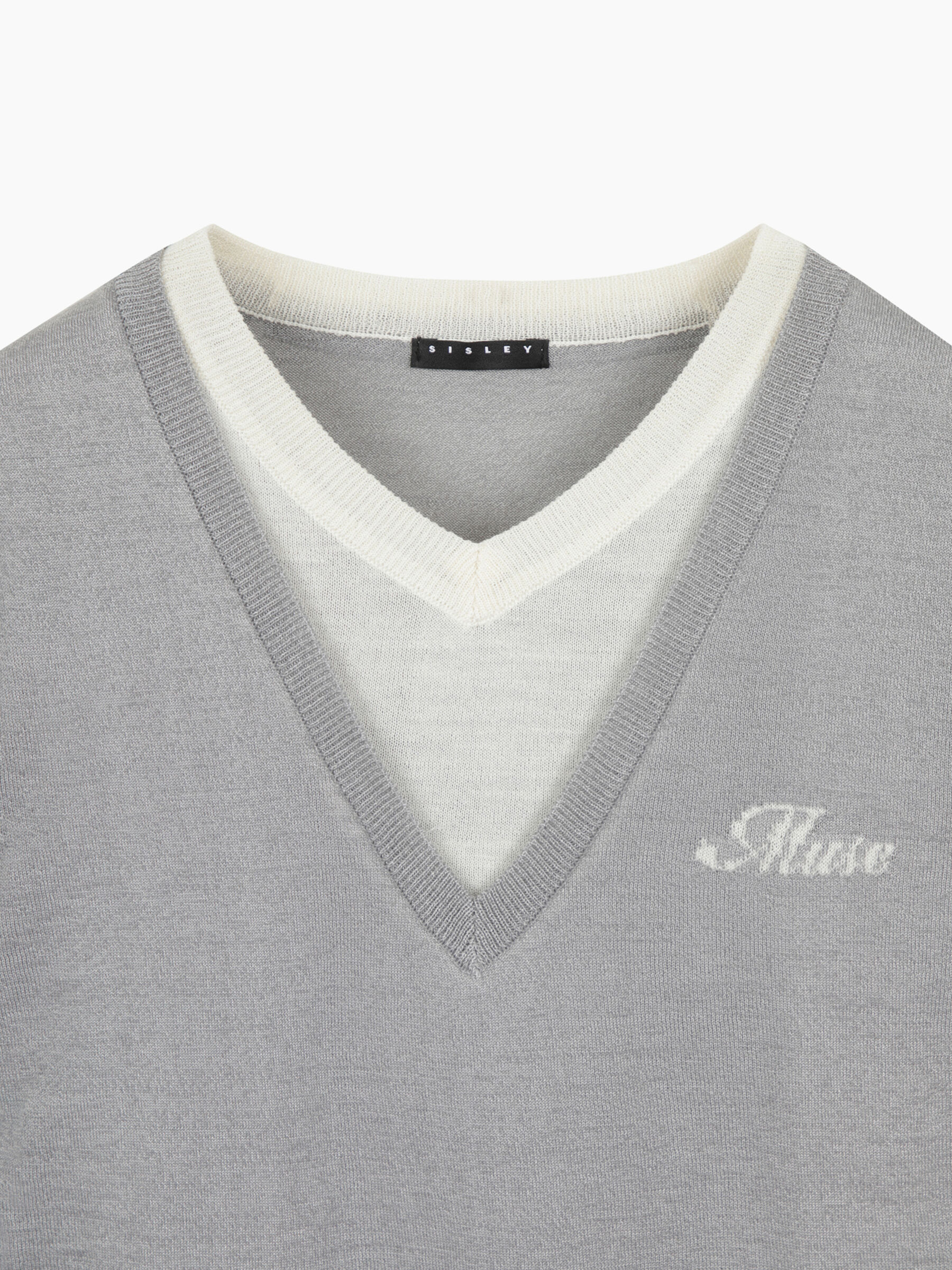 V NECK SWEATER H/S Mulher image number null