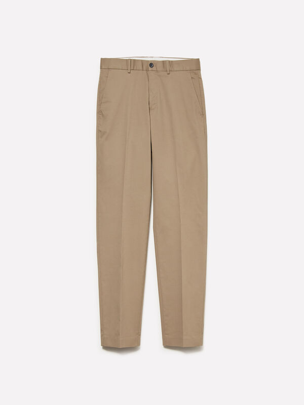 Calças slim comfort fit tortora - calças slim para homem | Sisley