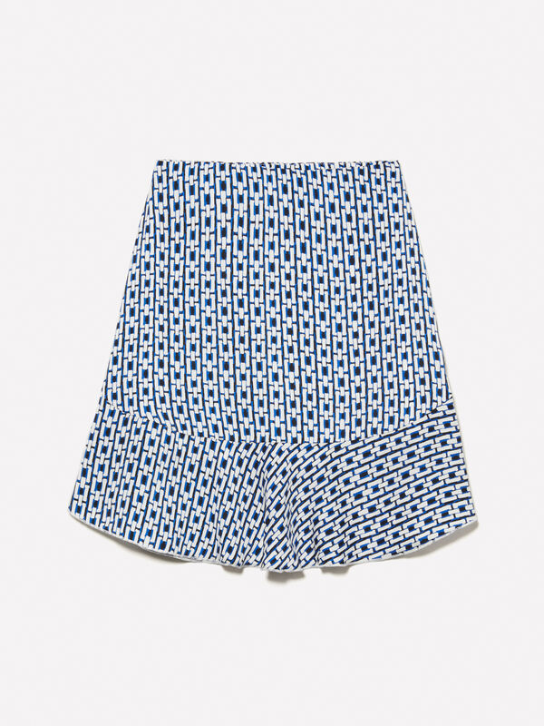 Minissaia azul estampada - minissaias mulher | Sisley