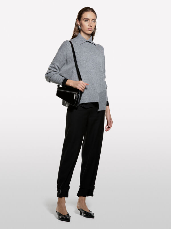 Camisola assimétrica com gola alta  - camisolas gola alta para mulher | Sisley