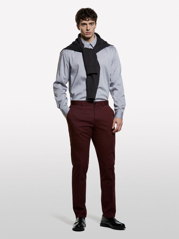 Camisa button down cinza-claro - camisas regular para homem | Sisley