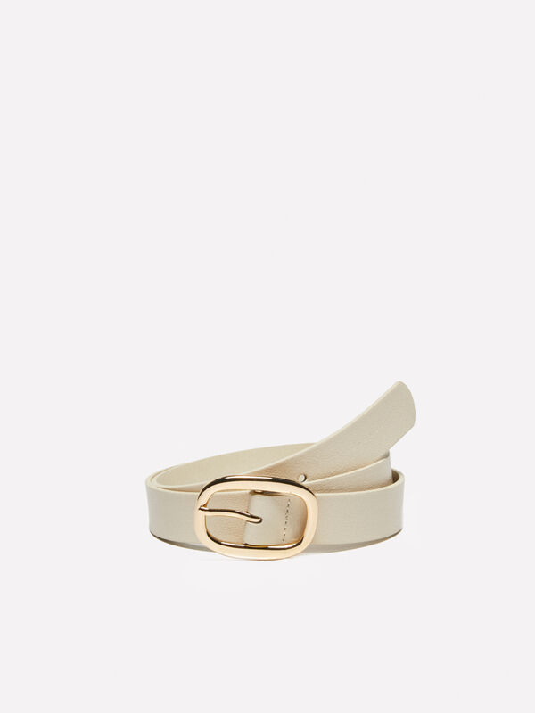 Cinto branco nata com fivela oval - cintos para mulher | Sisley