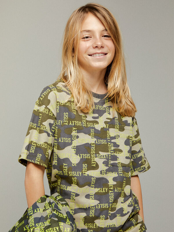 T-shirt camuflagem - t-shirt de manga curta para menino | Sisley Young