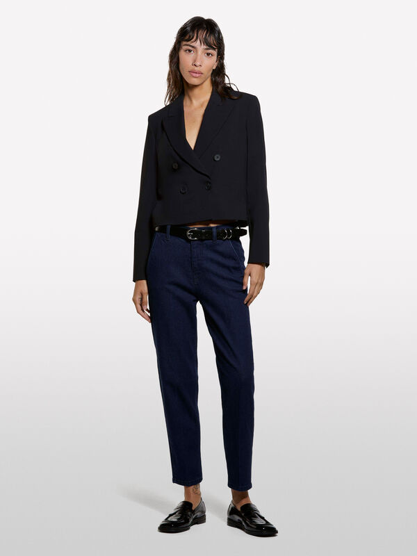 Jeans Style 71 chino slim fit azul-escuro Jeans Style 71 chino slim fit azul-escuro - jeans slim fit para mulher | Sisley