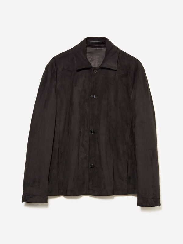 Blusão preto efeito de camurça - blusões e casacos para homem | Sisley