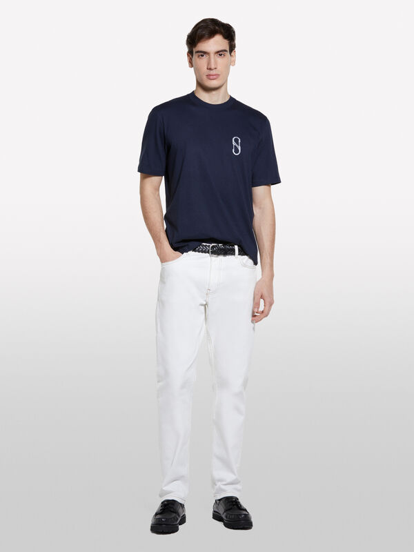 Jeans Style 75 regular fit branco - jeans regular para homem | Sisley