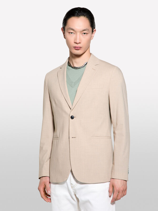 Blazer bege slim comfort fit - blazers para homem | Sisley