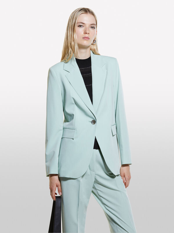 Blazer verde claro regular fit - blazers para mulher | Sisley