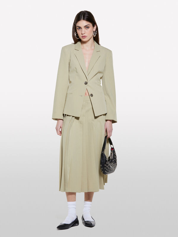 Blazer slim fit verde militar - blazers para mulher | Sisley