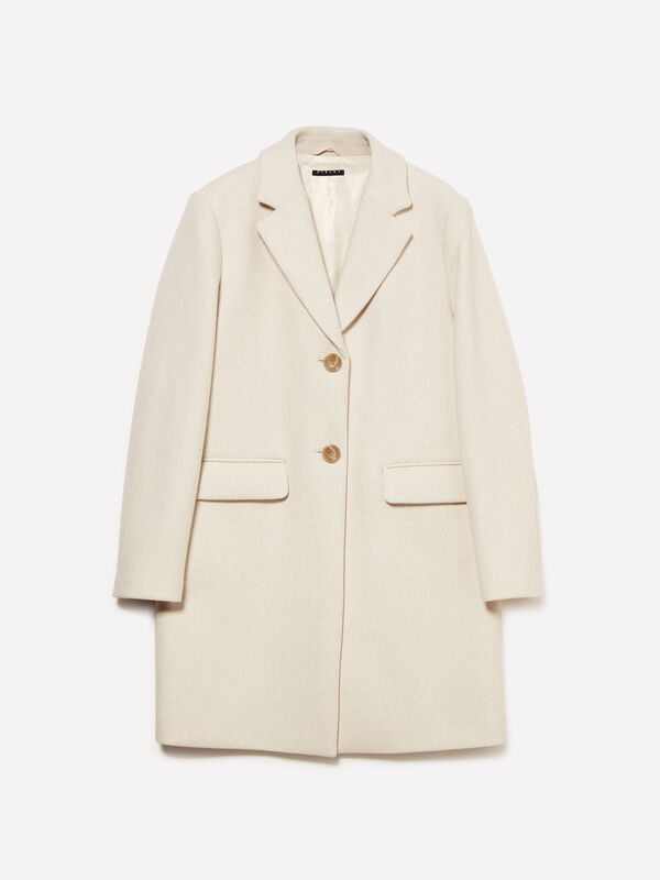 Sobretudo midi branco nata - sobretudos para mulher | Sisley