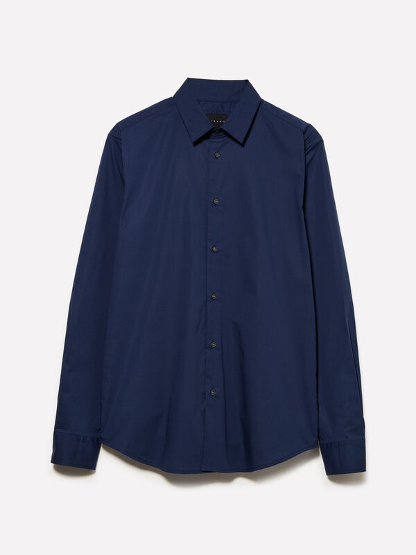 Camisa slim fit azul - camisas slim fit para homem | Sisley