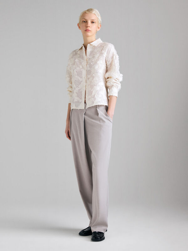 Camisa jacquard - camisas para mulher | Sisley