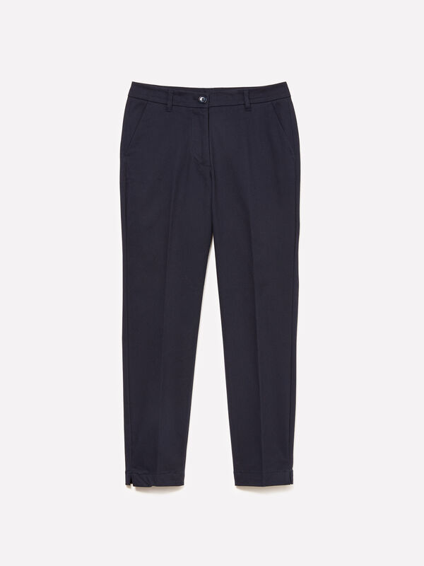 Chinos slim fit azul-escuro Chinos slim fit azul-escuro - calças chinos para mulher | Sisley