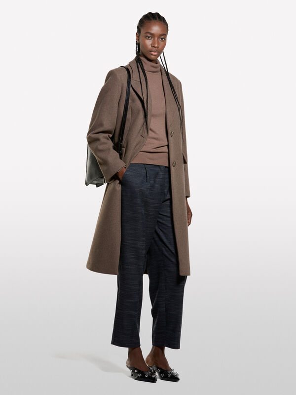 Camisola camisa marrom - camisolas gola alta para mulher | Sisley