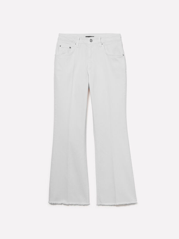 Jeans color flare fit branco nata - jeans bootcut e flare para mulher | Sisley