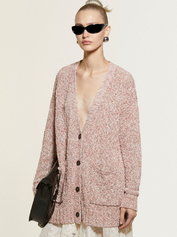 Cardigã maxi rosa - cardigãs para mulher | Sisley