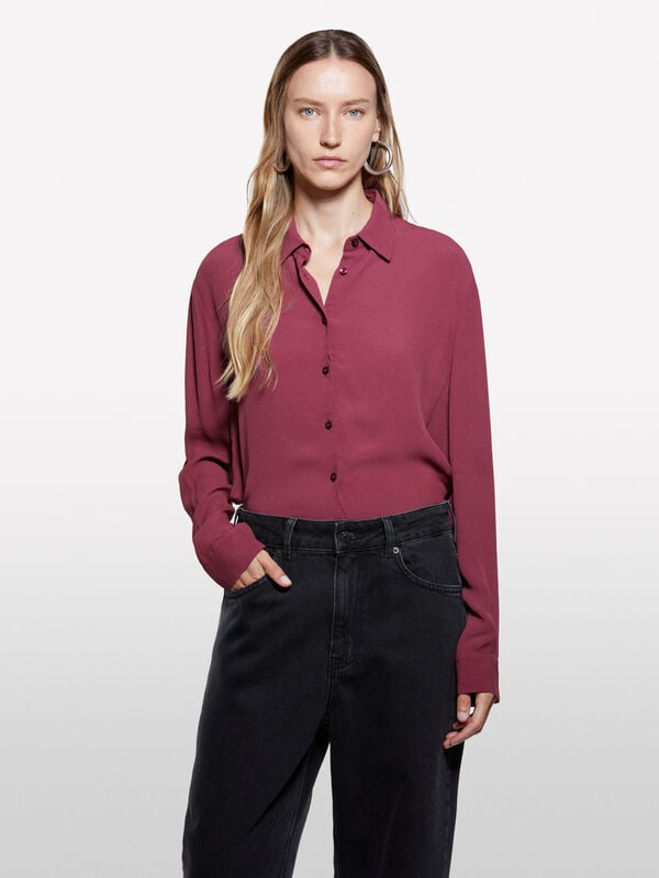 Camisa over fit bordô Camisa over fit bordô - camisas para mulher | Sisley
