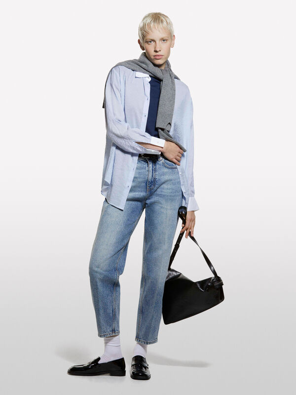 Jeans Style 69 mom fit claro - jeans mom fit e boyfriend para mulher | Sisley