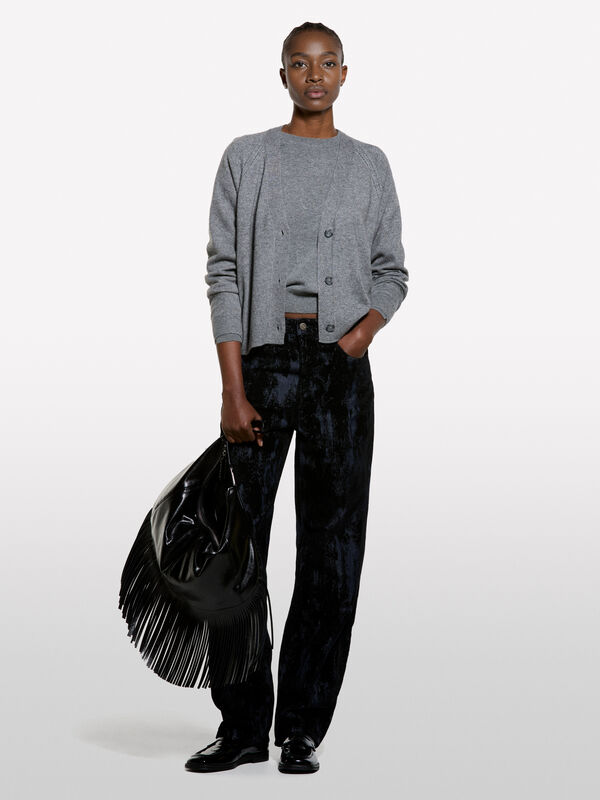 Cardigã over fit cinza mélange escuro - cardigãs para mulher | Sisley