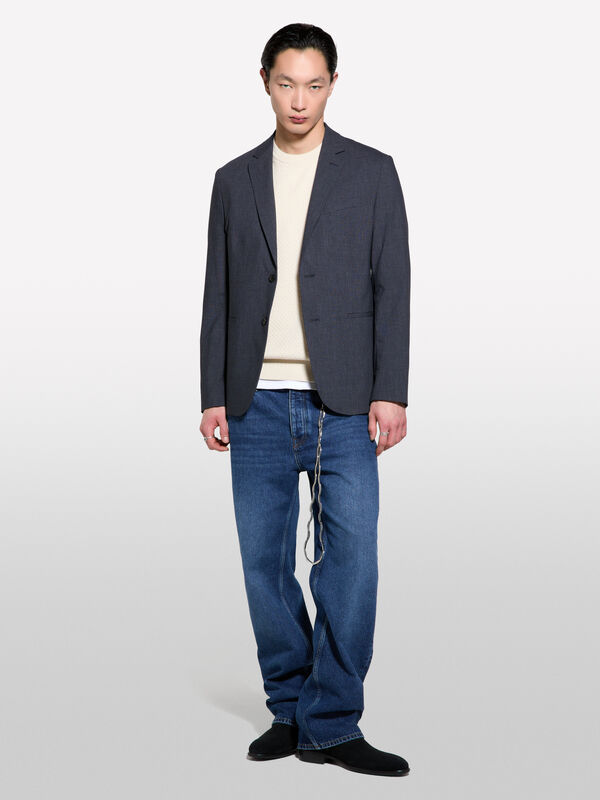 Blazer cinza-escuro slim comfort fit Blazer cinza-escuro slim comfort fit - blazers para homem | Sisley