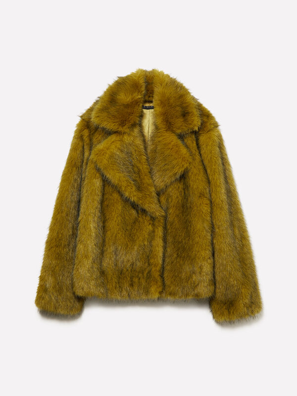 Casaco de pelo sintético curto - sobretudos para mulher | Sisley