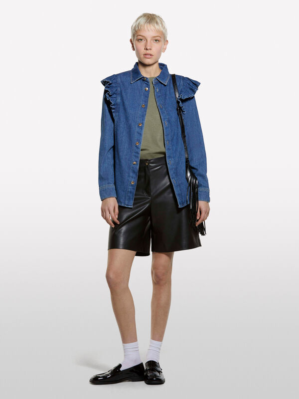 Camisola de gola redonda verde militar - camisolas gola redonda para mulher | Sisley