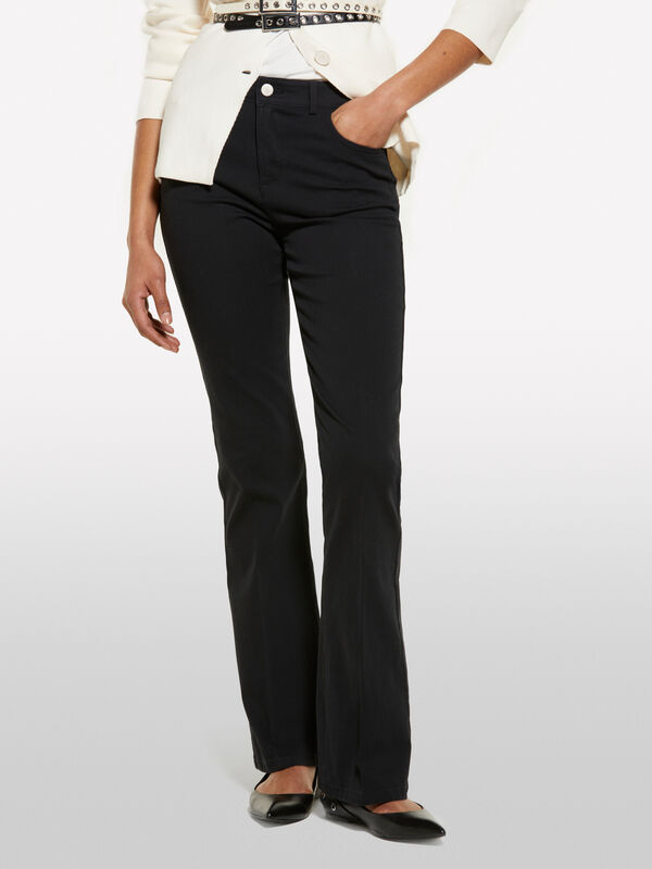 Calças flare fit preto - calças flare para mulher | Sisley