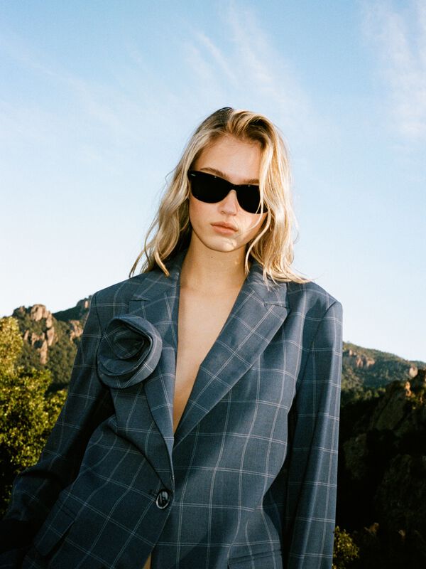 Blazer aos quadrados com pormenor - blazers para mulher | Sisley