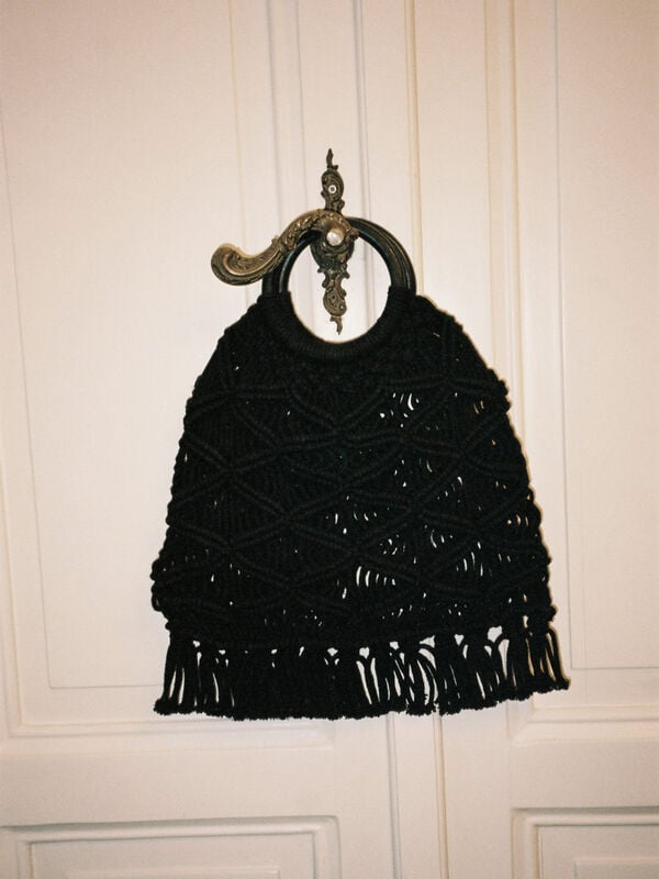 Bolsa em croché com franjas - bolsas tote bag para mulher | Sisley