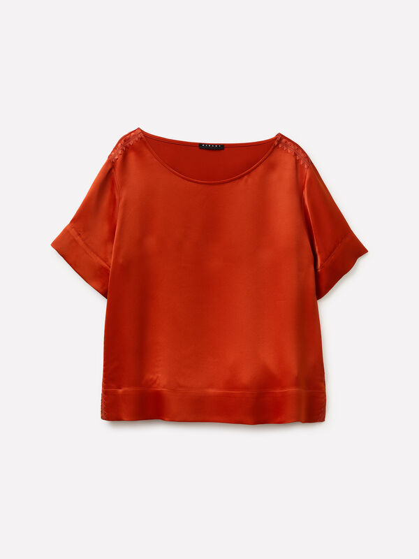Blusa boxy fit em cetim - blusas para mulher | Sisley