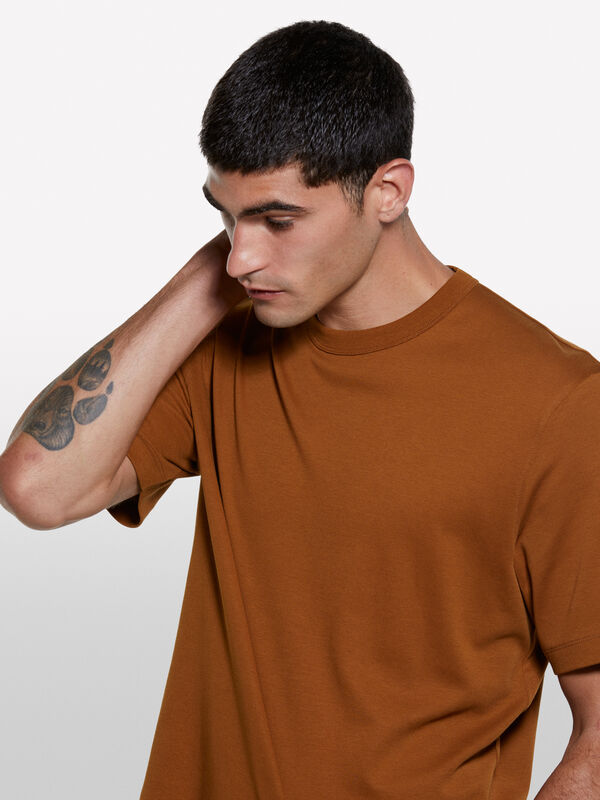 T-shirt regular fit terracota - t-shirt de manga curta para homem | Sisley