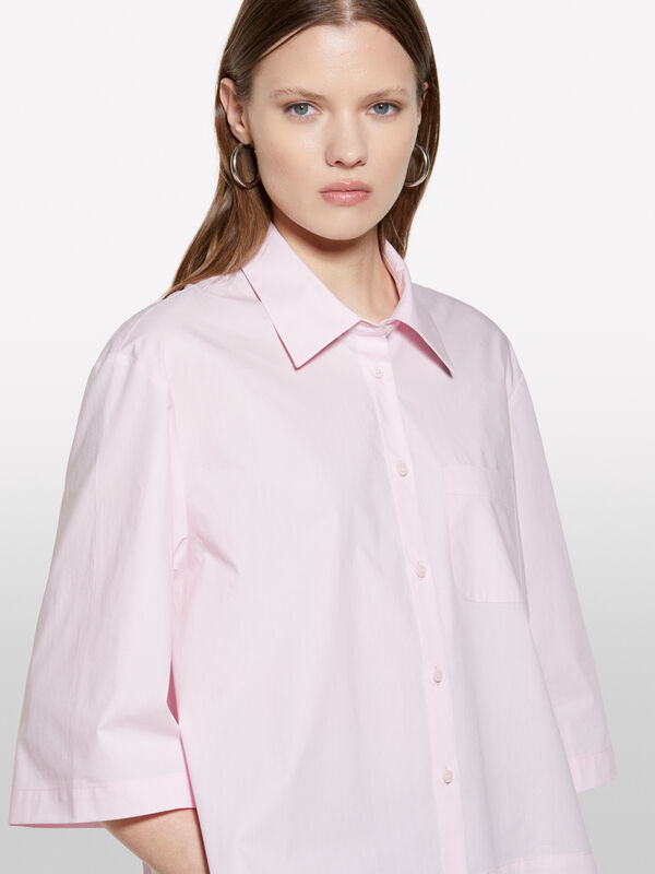 Camisa cropped rosa com pregas - camisas para mulher | Sisley