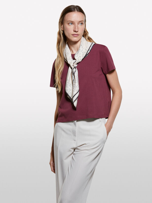 T-shirt boxy fit bordô - t-shirt de manga curta para mulher | Sisley