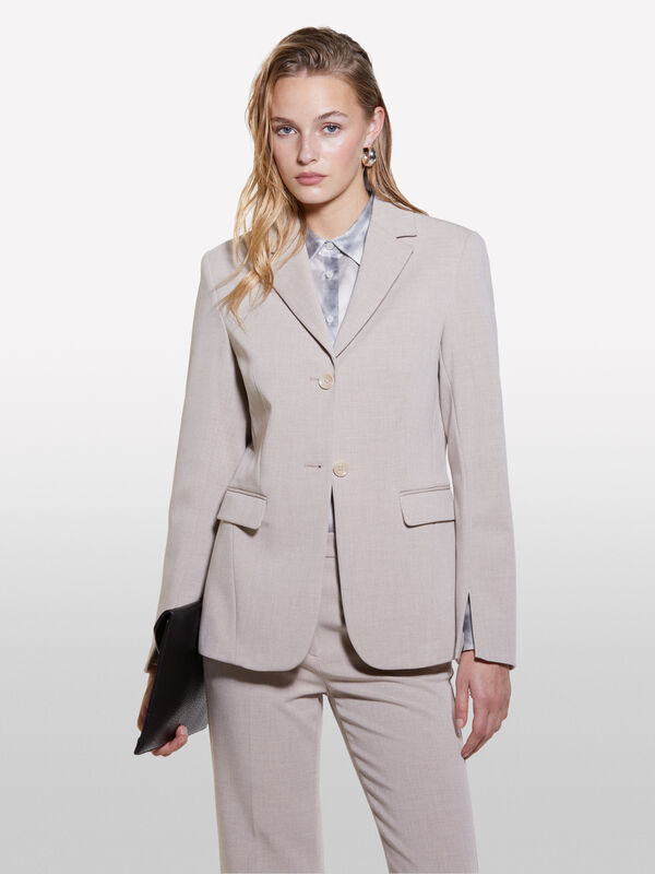 Blazer bege slim fit - blazers para mulher | Sisley