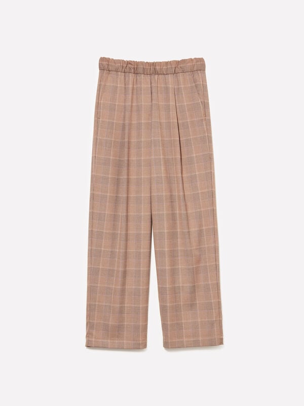 Joggers relaxed fit tartan Joggers relaxed fit tartan - calças palazzo para mulher | Sisley
