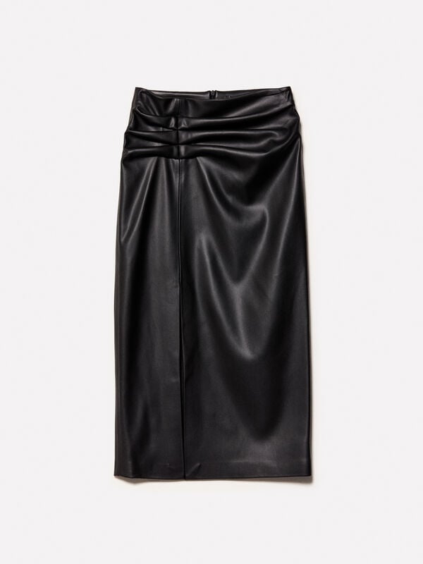 Longuette com racha  Longuette com racha - saias midi, longuette mulher | Sisley