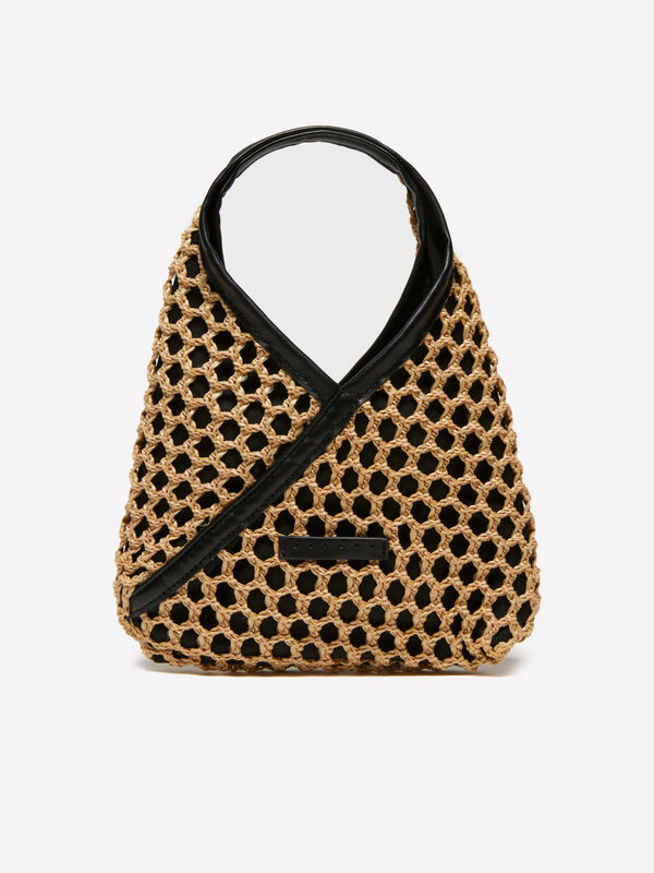 Bolsa bege efeito crochê - bolsas tiracolo e de ombro para mulher | Sisley
