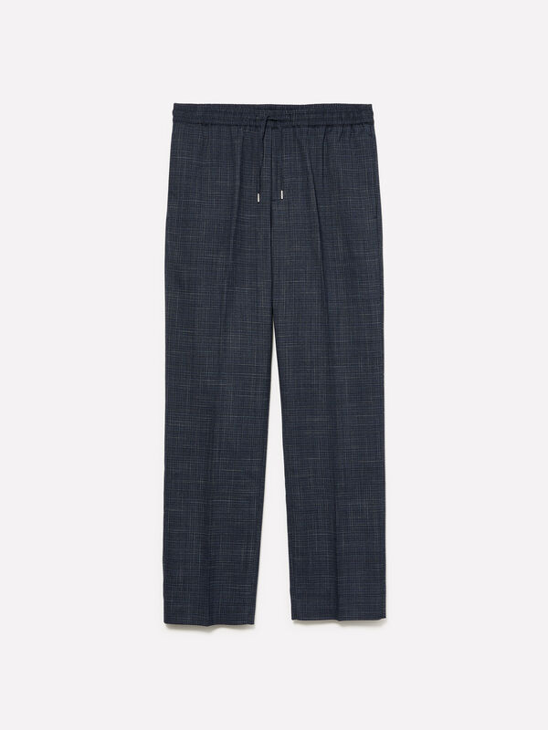 Joggers fio tinto azul-escuro  - calças regular para homem | Sisley