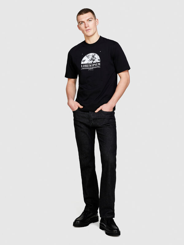 T-shirt regular fit com estampa - t-shirt de manga curta para homem | Sisley