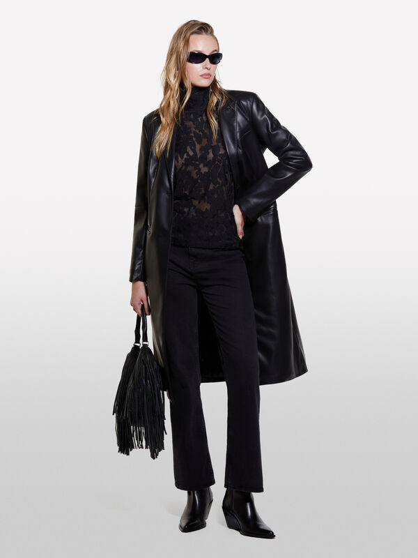 Jeans de cintura subida cinza-escuro - jeans de cintura subida para mulher | Sisley